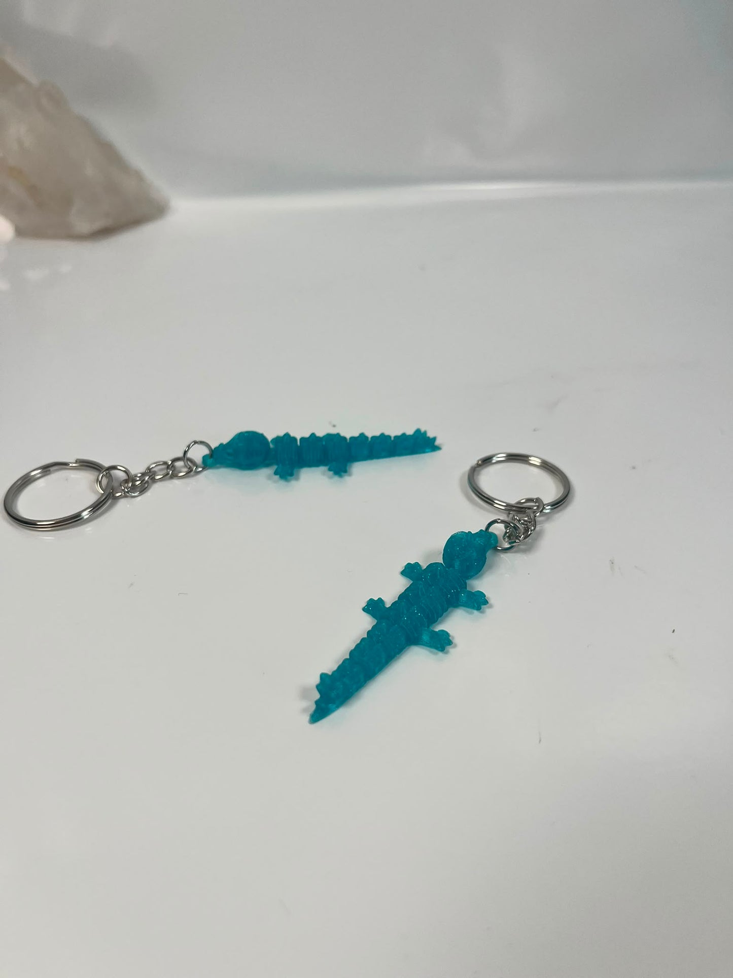 Anhänger Drachen Skelett Türkis Glitzer