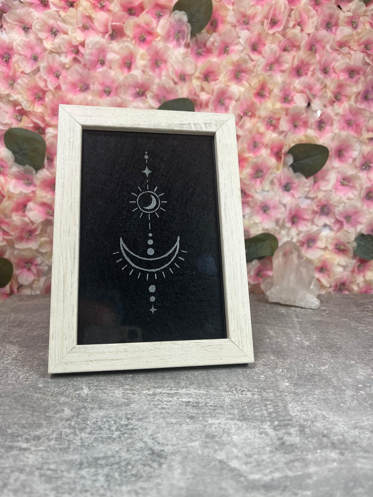 Glas Graviertes Bild Moon