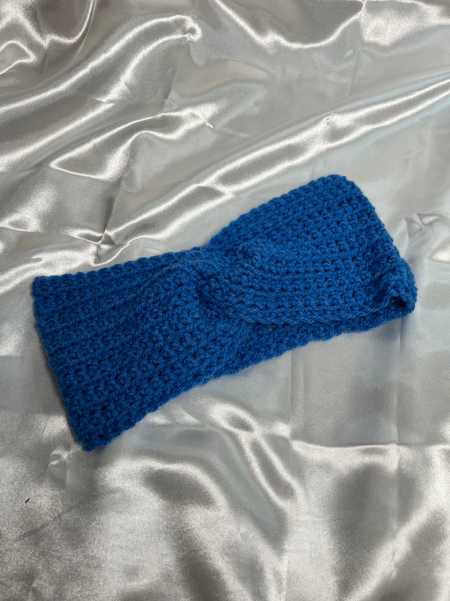 Haarband gehäkelt Blau