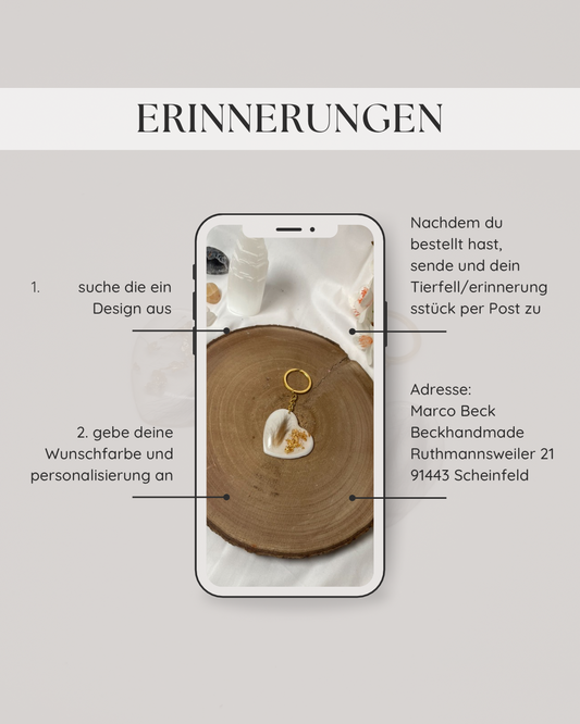 Schlüsselanhänger Pfote Tierfell/Erinnerung