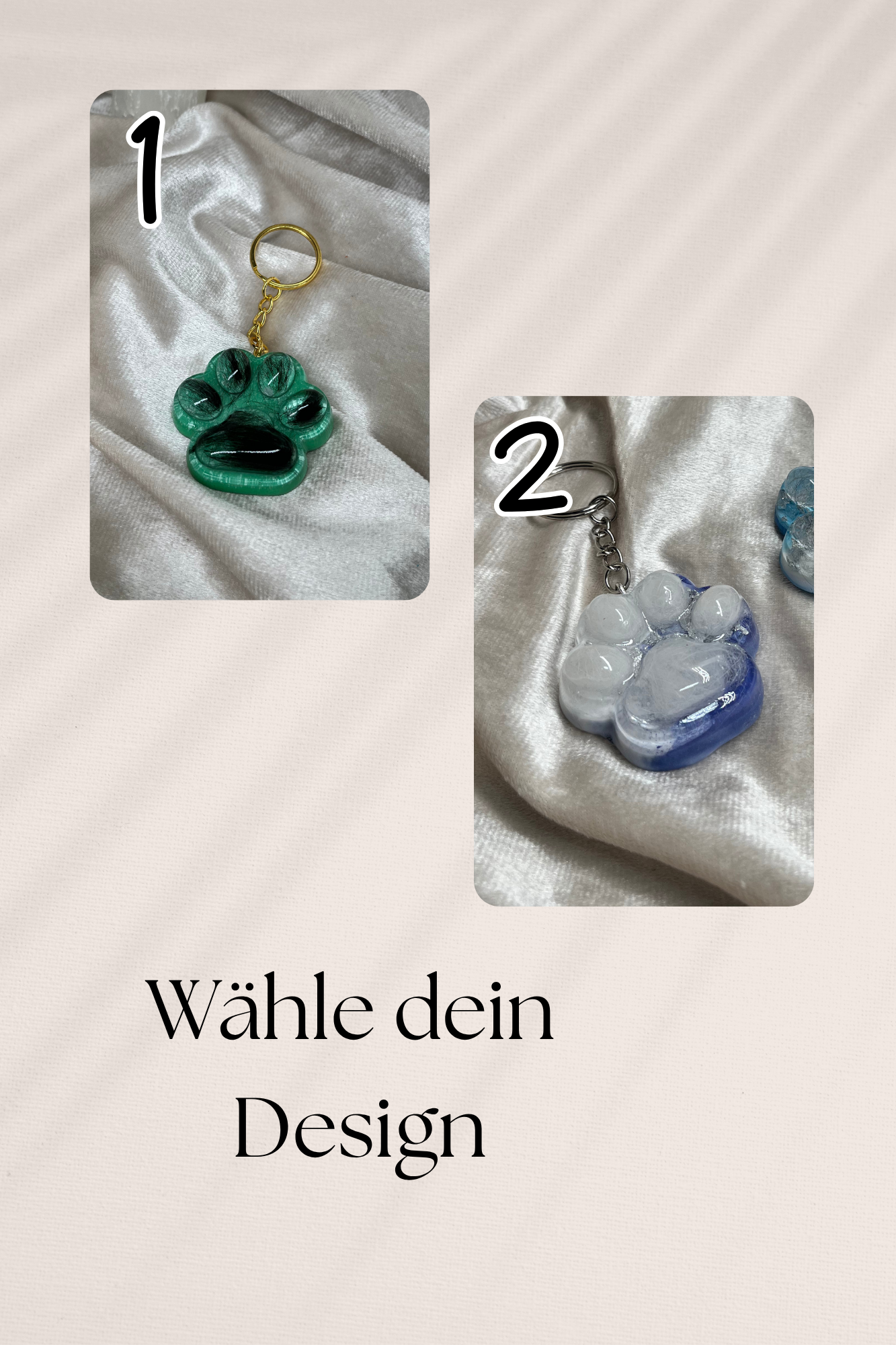Schlüsselanhänger Pfote Tierfell/Erinnerung