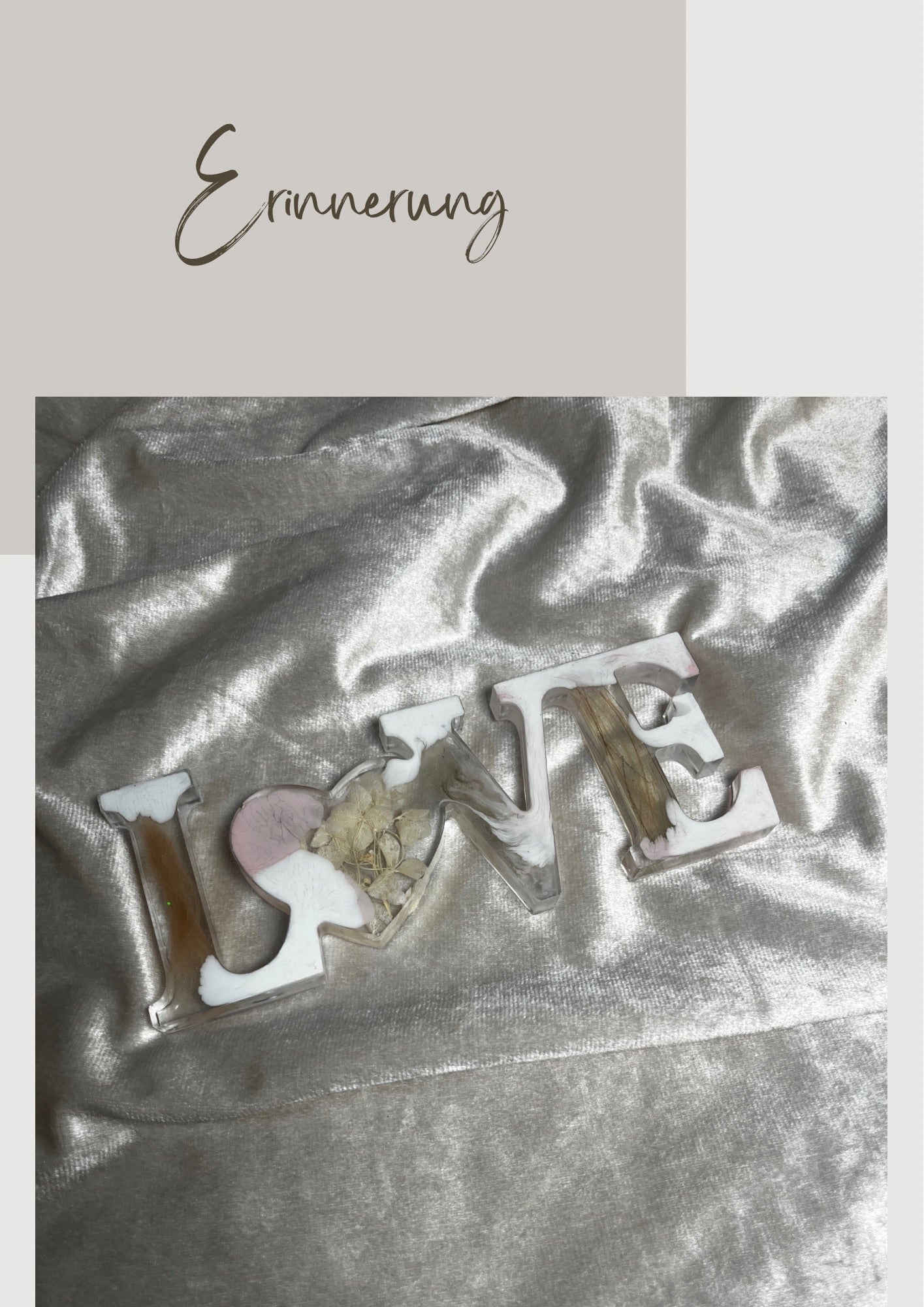 Schriftzug Love Erinnerung