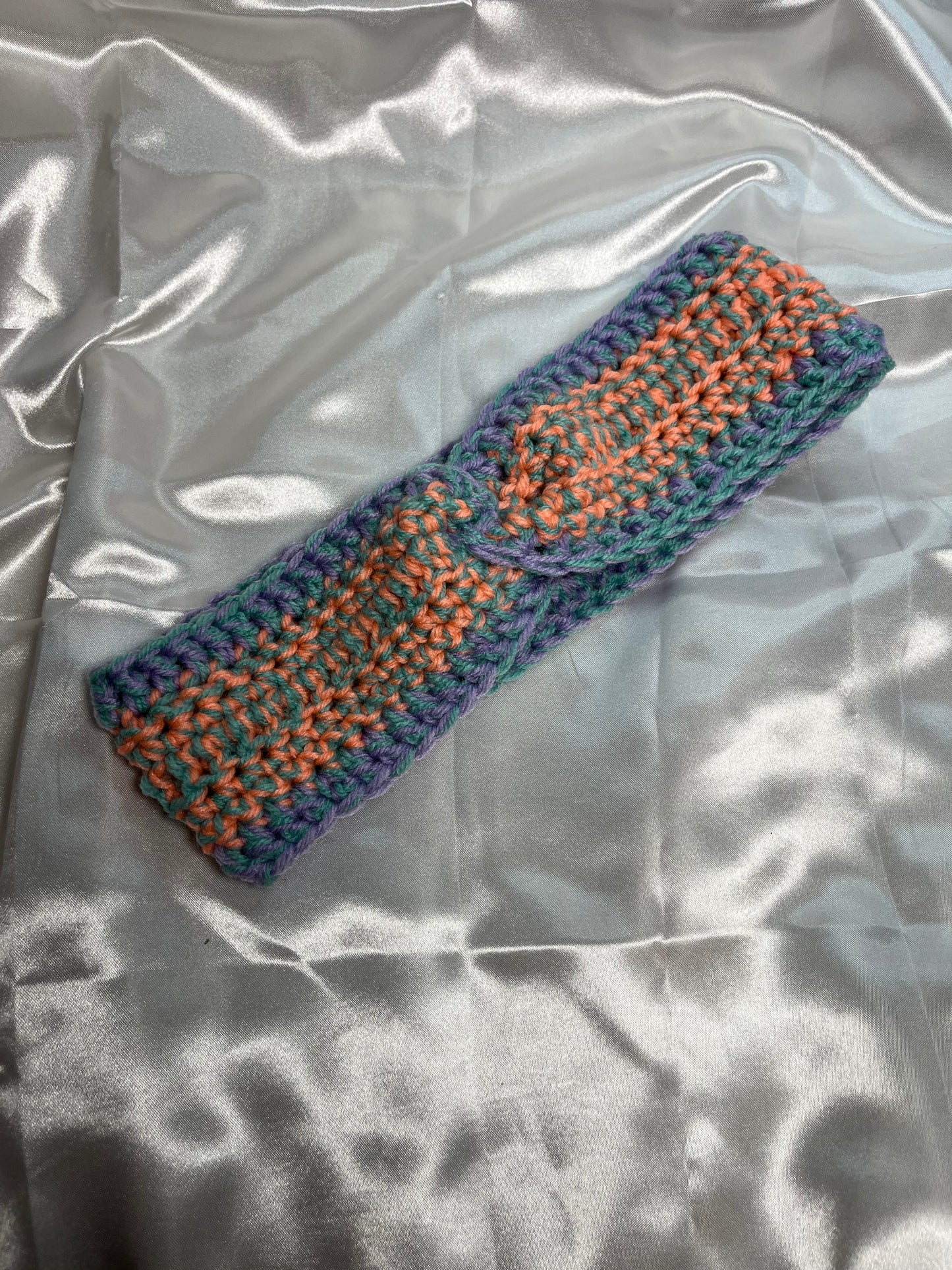 Haarband gehäkelt Flieder/ Lachs/ Mint