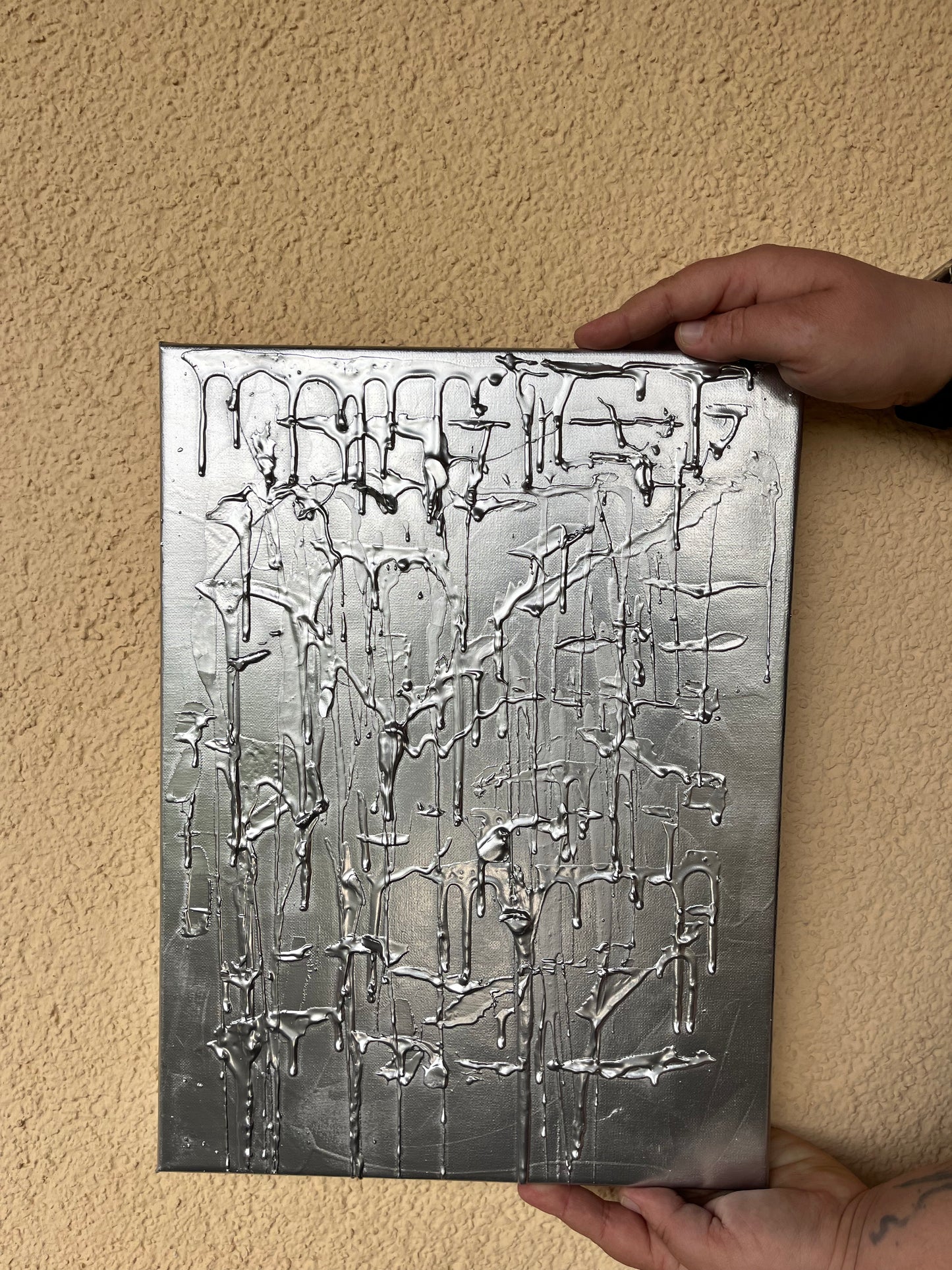 Wandbild Silber Tropfen