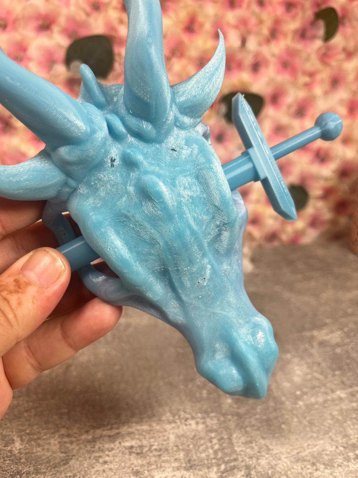 Haarteil Drache Hellblau 2. Wahl (B-Ware)