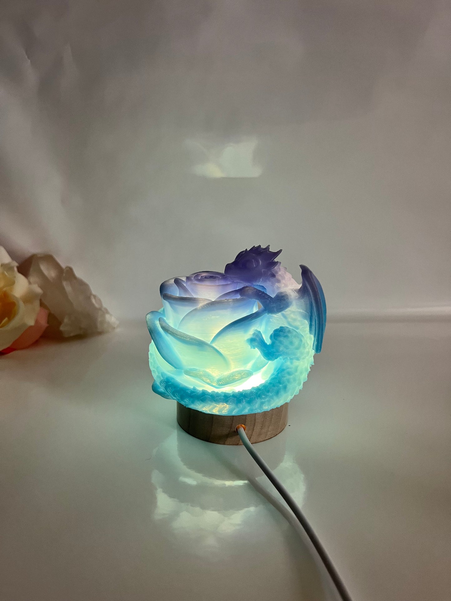 Drachen/ Rose Lampe Blau/Rosa