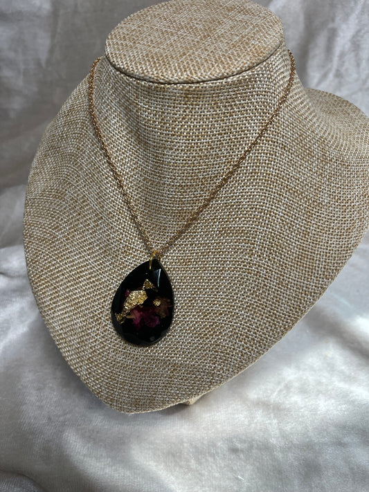 Kette Rosen Schwarz Gold