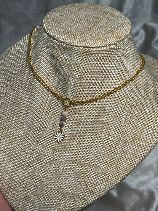 Kette Blume Rhodonit
