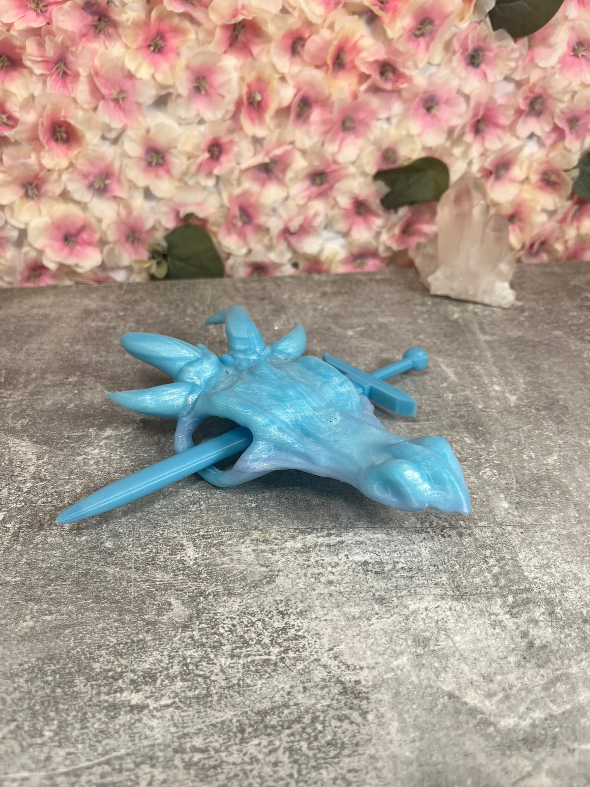 Haarteil Drache Hellblau 2. Wahl (B-Ware)