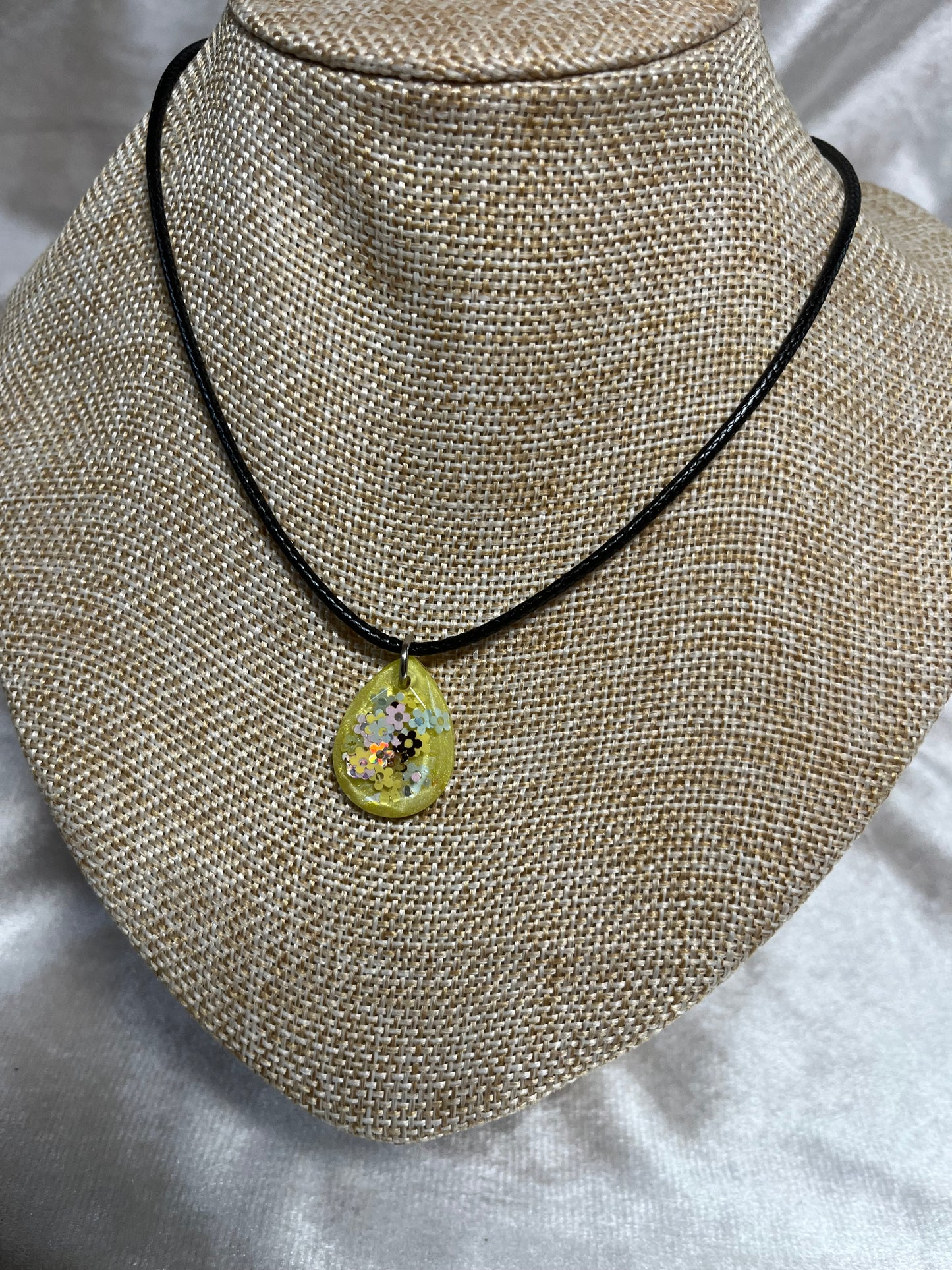 Kette Glitzer Blume Gelb