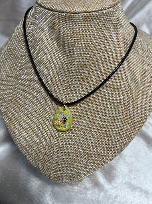 Kette Glitzer Blume Gelb