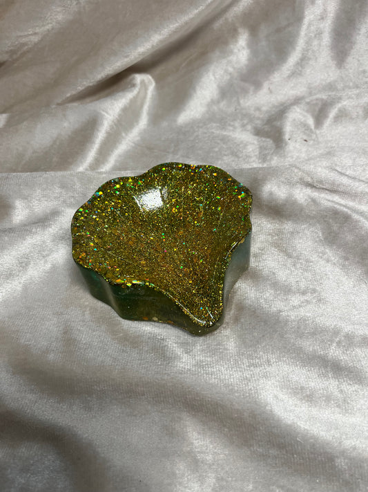 Seifenschale Türkis Gold Glitzer