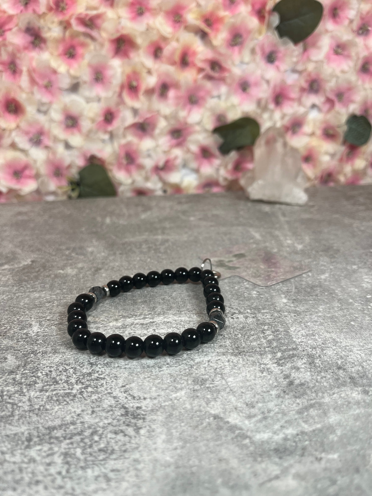 Handykette Schwarz Labradorit