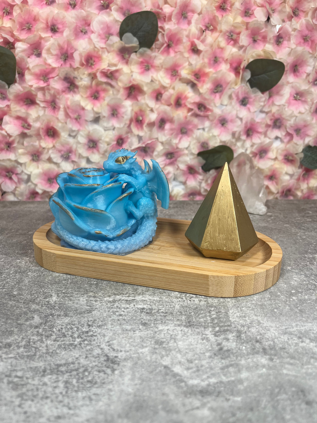 Drachen/ Rose Dekoration mit Ringhalter