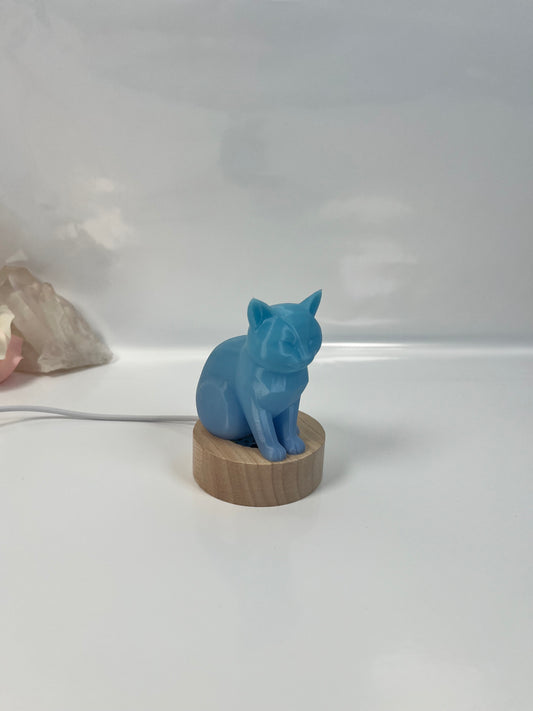 Katze Lampe Blau Rosa