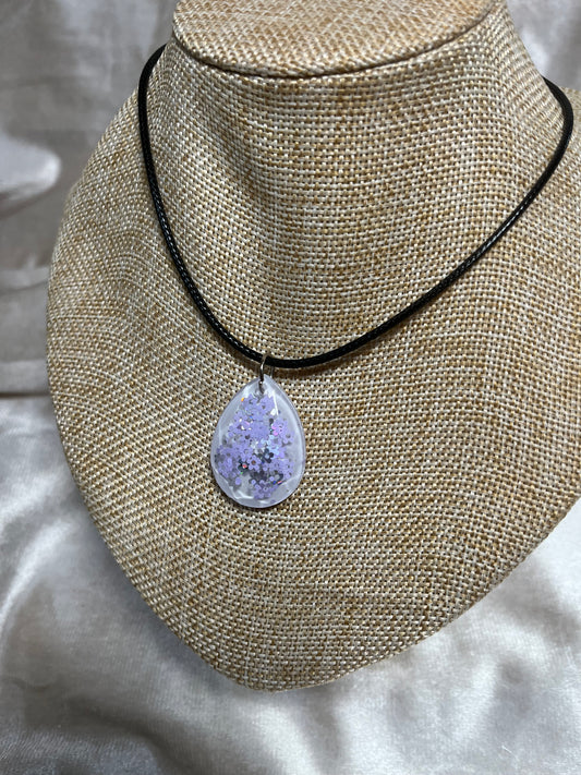 Kette Blume Lila Weiß