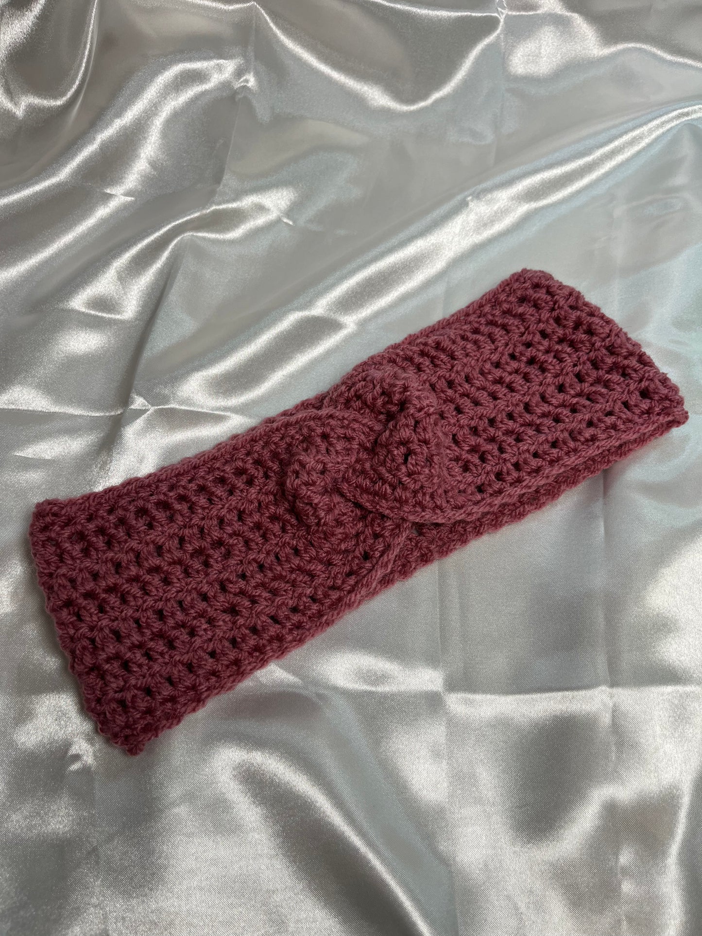 Haarband gehäkelt Dunkelrot