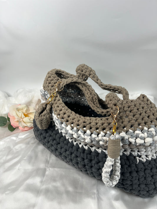 Handtasche Braun Grau