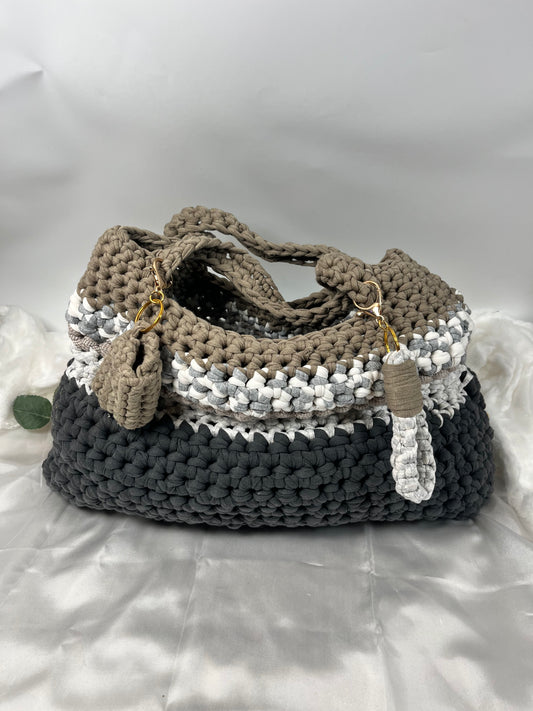 Handtasche Braun Grau