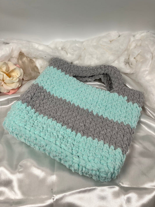 Handtasche Türkis Grau