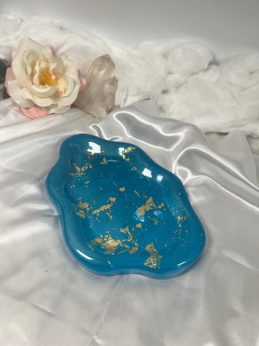 Schmuckschale Blau Gold