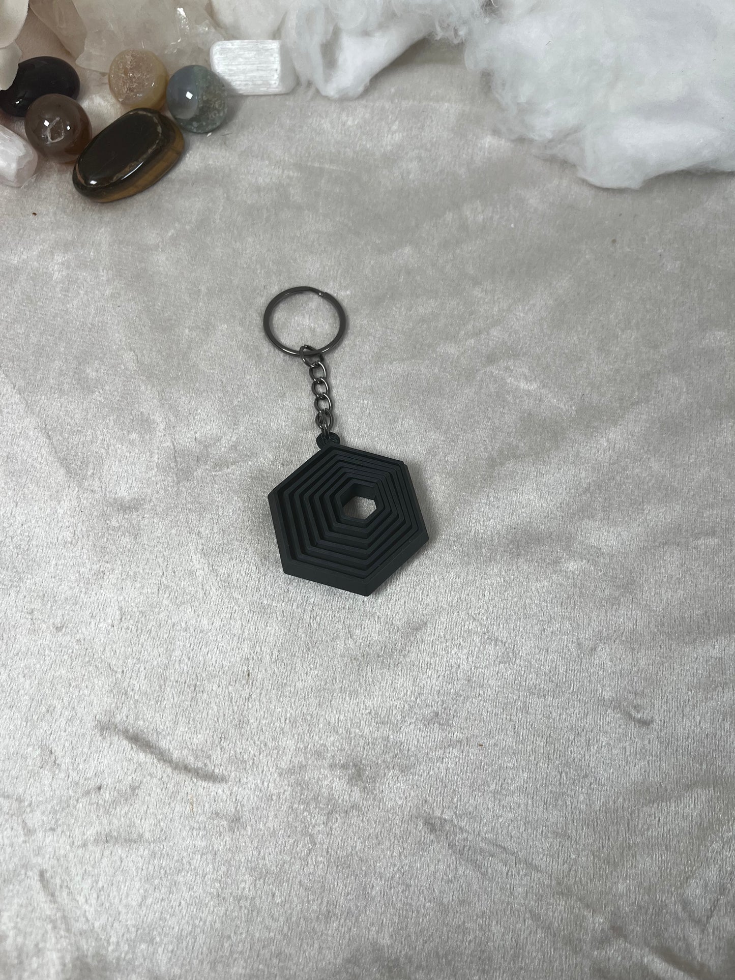 Anhänger Hexagon schwarz
