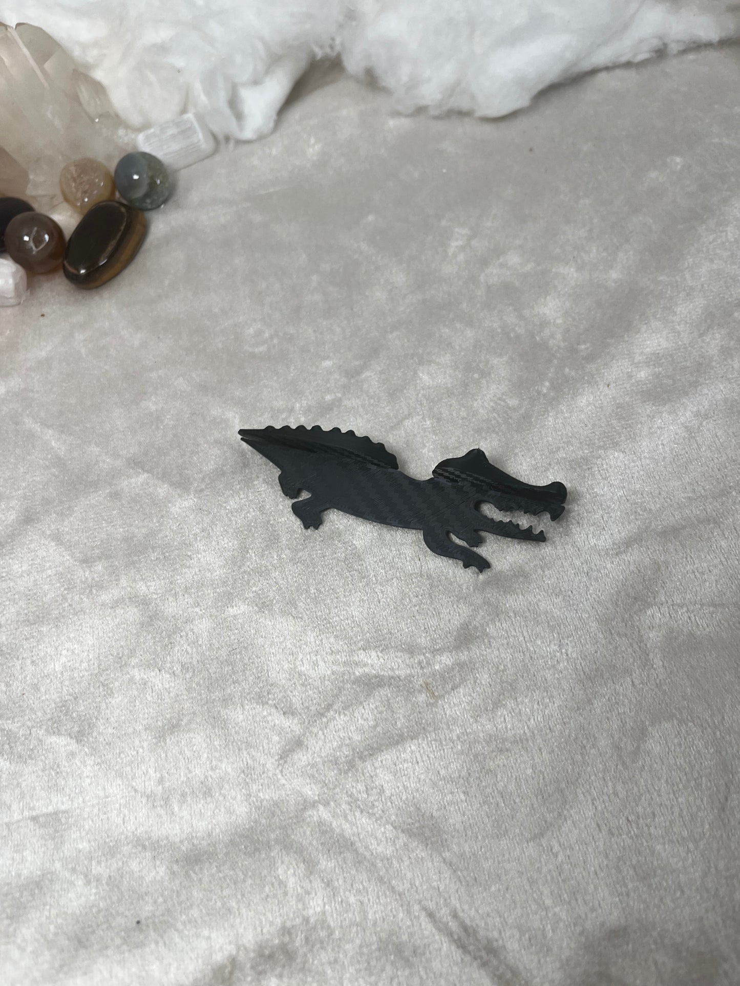 Lesezeichen Krokodil schwarz