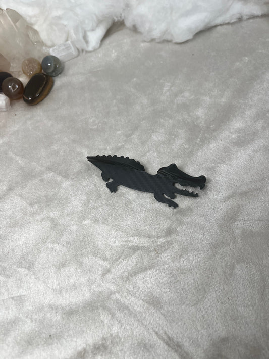 Lesezeichen Krokodil schwarz