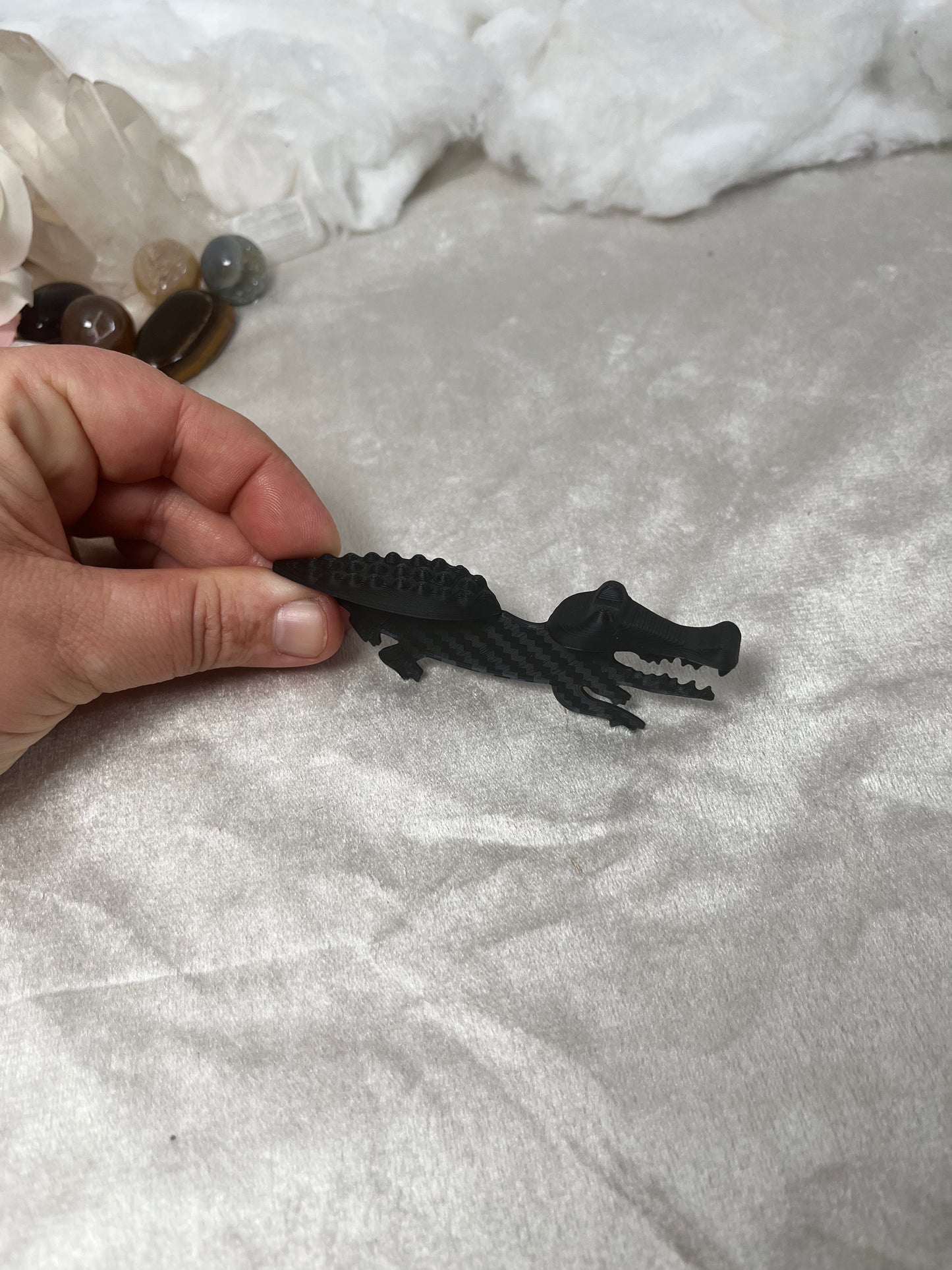 Lesezeichen Krokodil schwarz