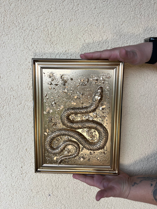 Wandbild Schlange Gold Klein