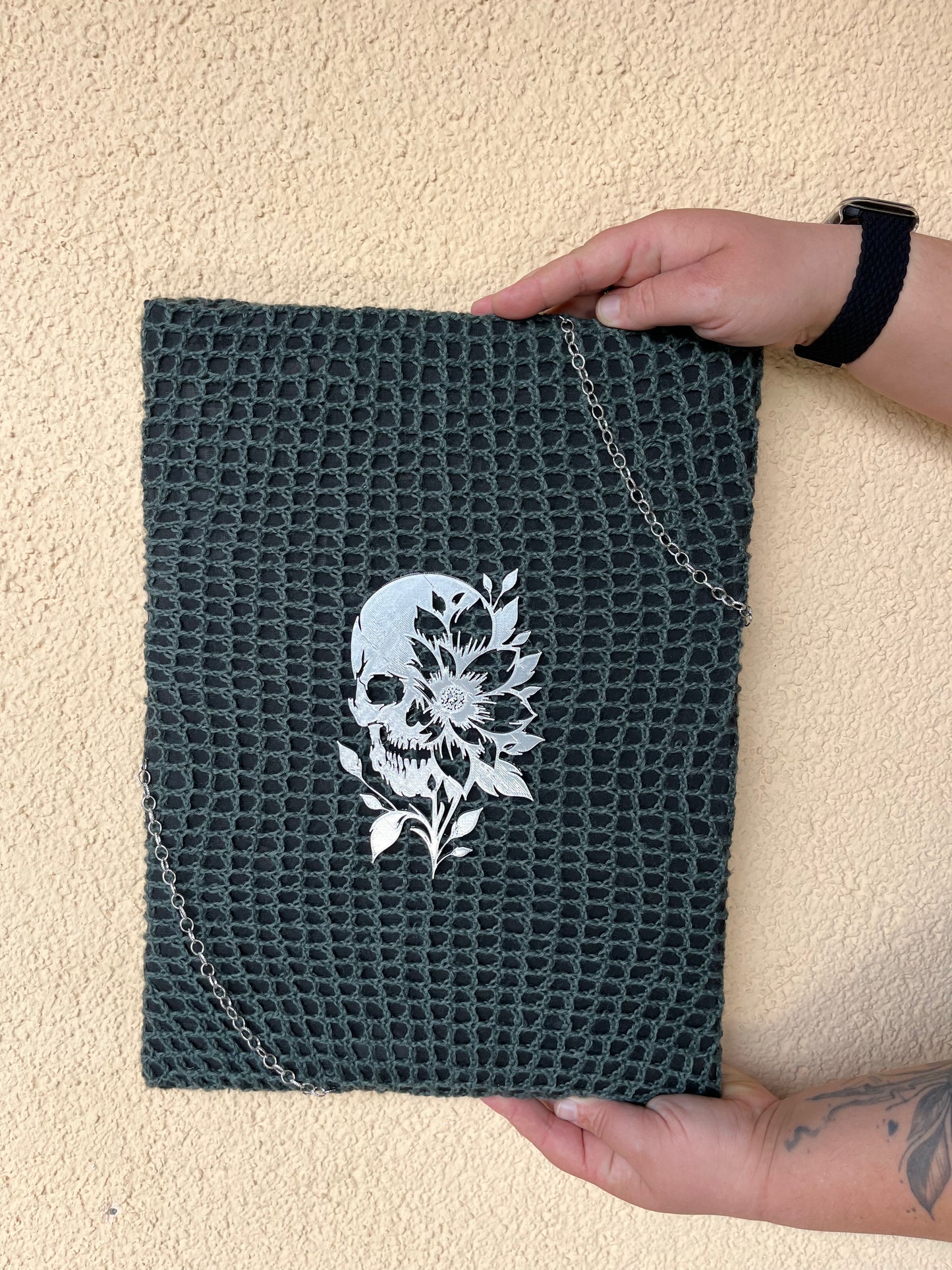 Wandbild Silber Totenkopf