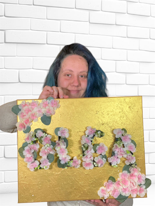 Wandbild Flower Wunschname