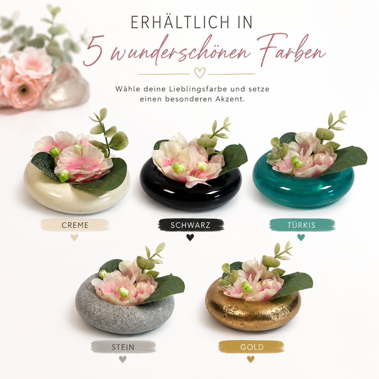 Deko Blumen im Topf