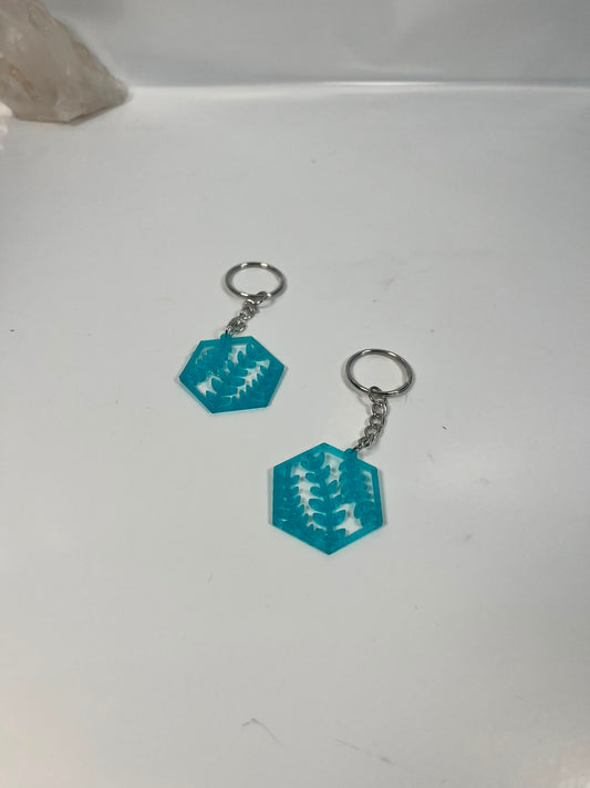 Anhänger Drachen Blatt Türkis Glitzer